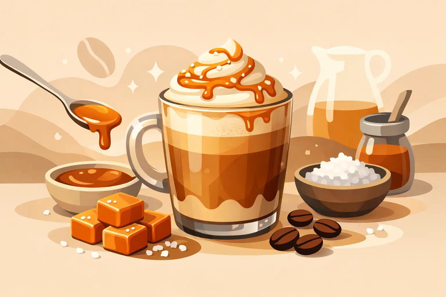 Cómo preparar café con caramelo salado