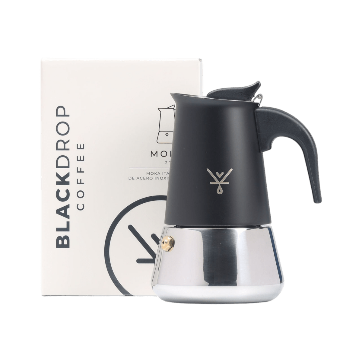 Cafetera Moka Italiana 2 tazas Plata - Blackdrop Coffee