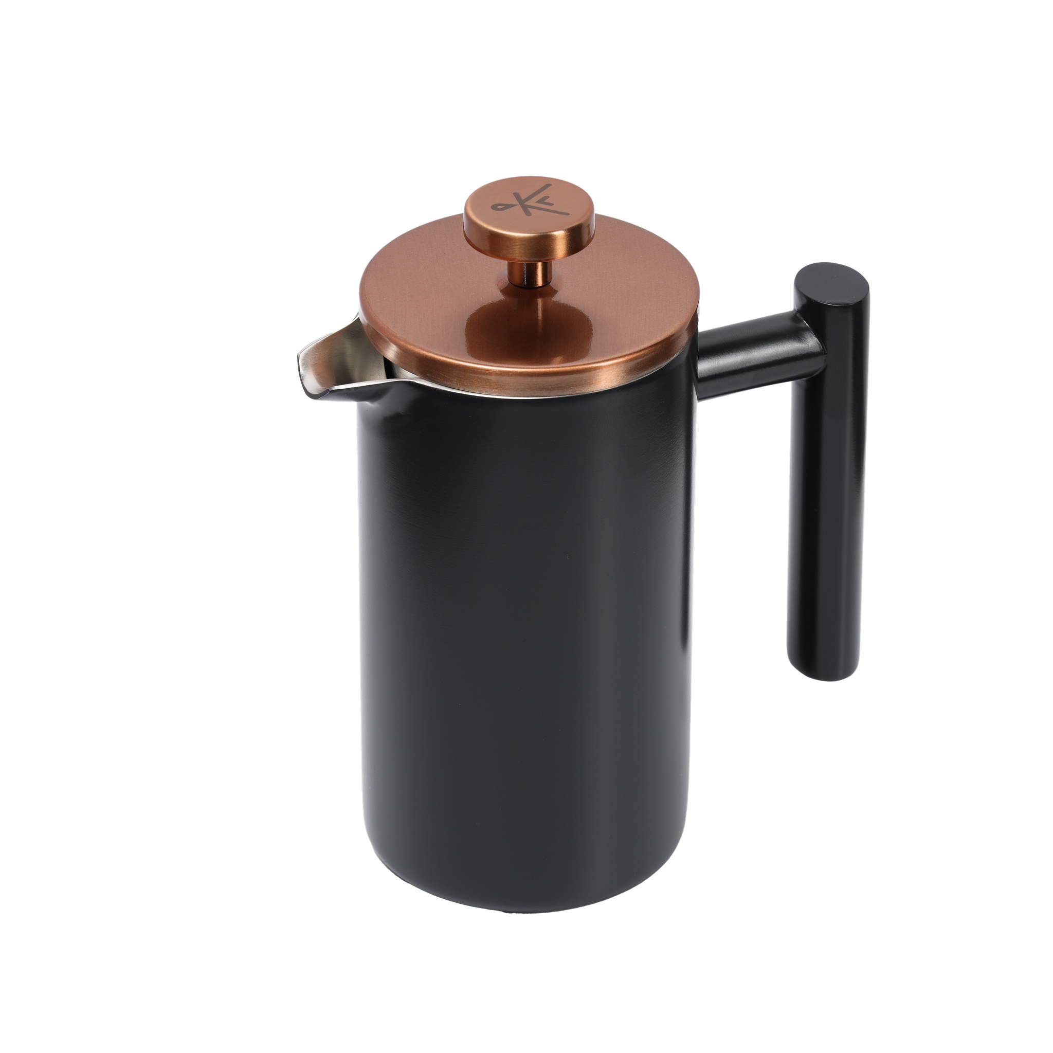 PRENSA FRANCESA NEGRA ACERO 350 ML TAPA COBRE