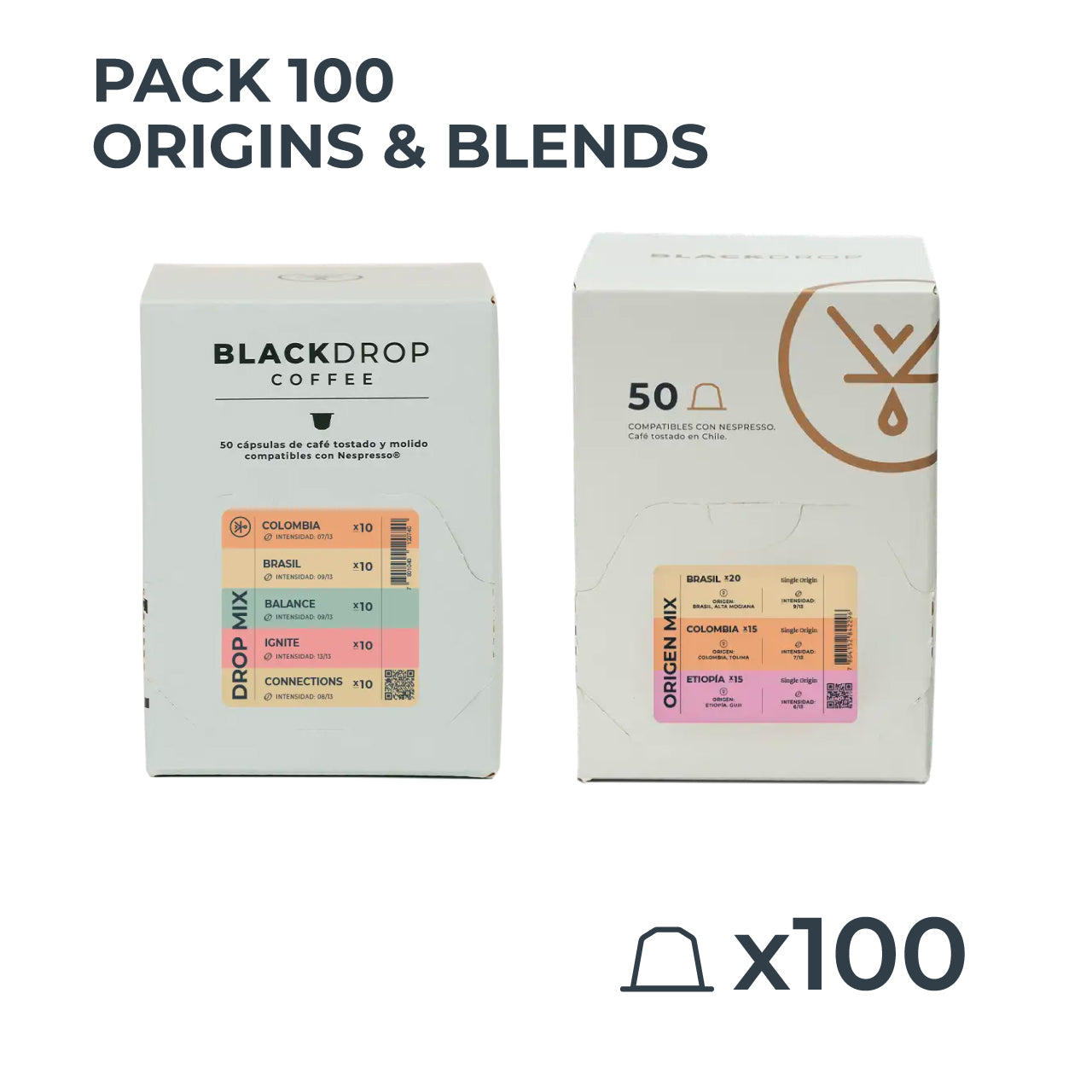 100 cápsulas Blends & Origenes - Blackdrop