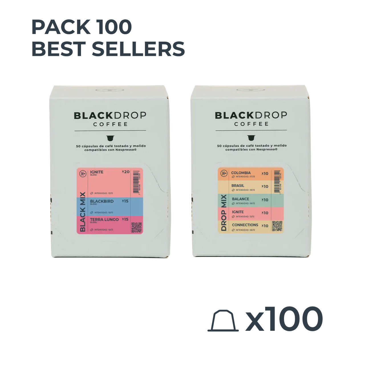 100 cápsulas Best Sellers - Blackdrop