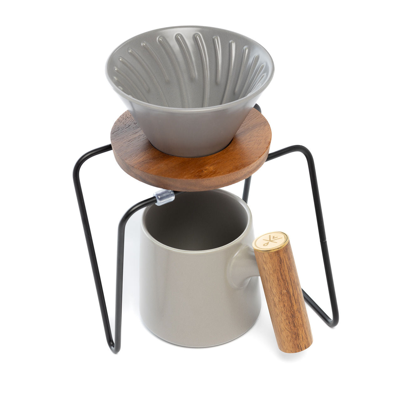 Set cafetera V60 taza gris madera DHPO - Blackdrop