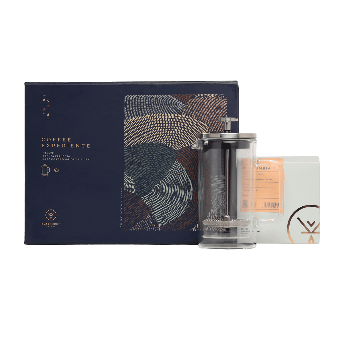 Pack Prensa Francesa Colombia Molido - Blackdrop Coffee