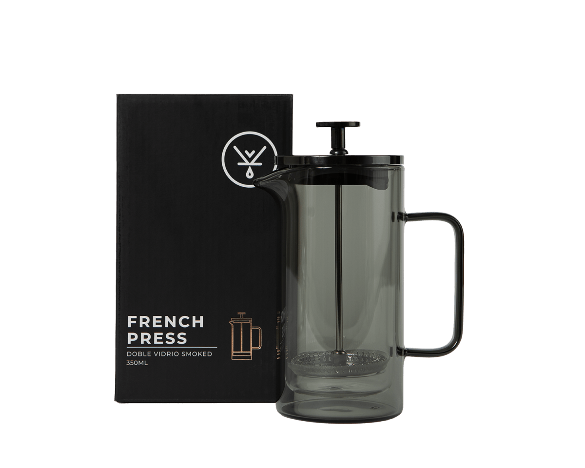 Prensa Francesa Doble Vidrio Smoke 350 ML - Blackdrop Coffee