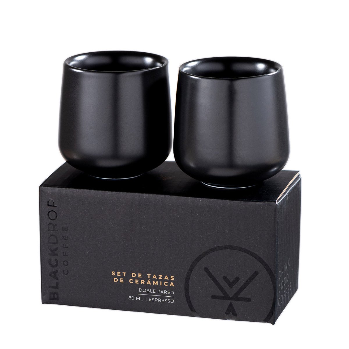 Set 2 Tazas Cerámica Espresso 80 ML - Blackdrop Coffee