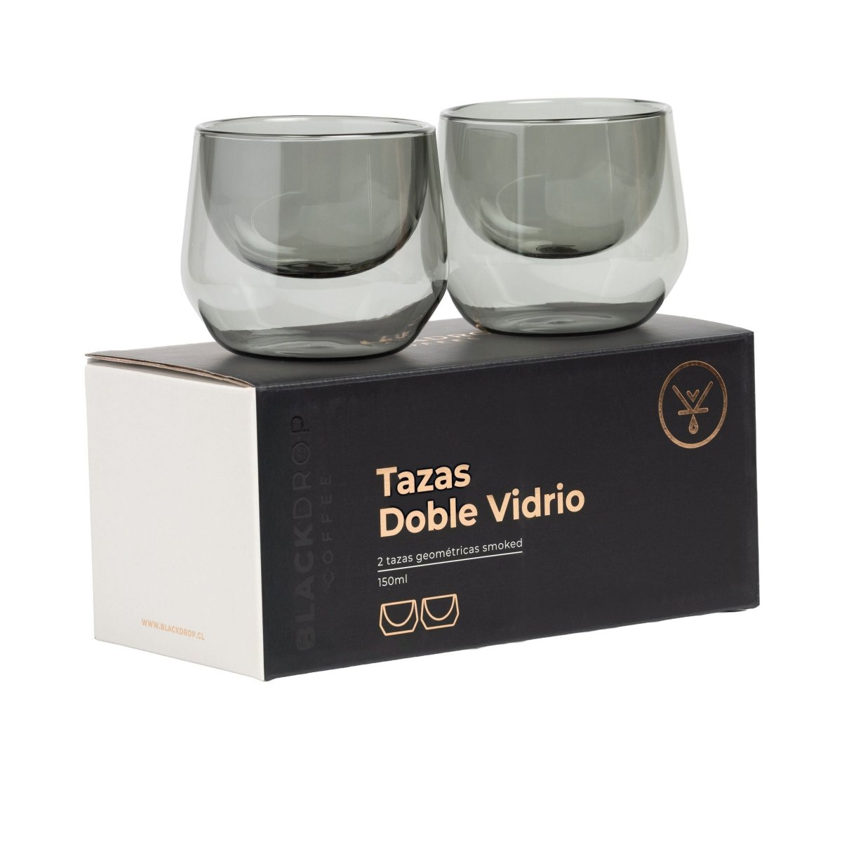 Set 2 Tazas Geometric Smoke 150 ML - Blackdrop Coffee