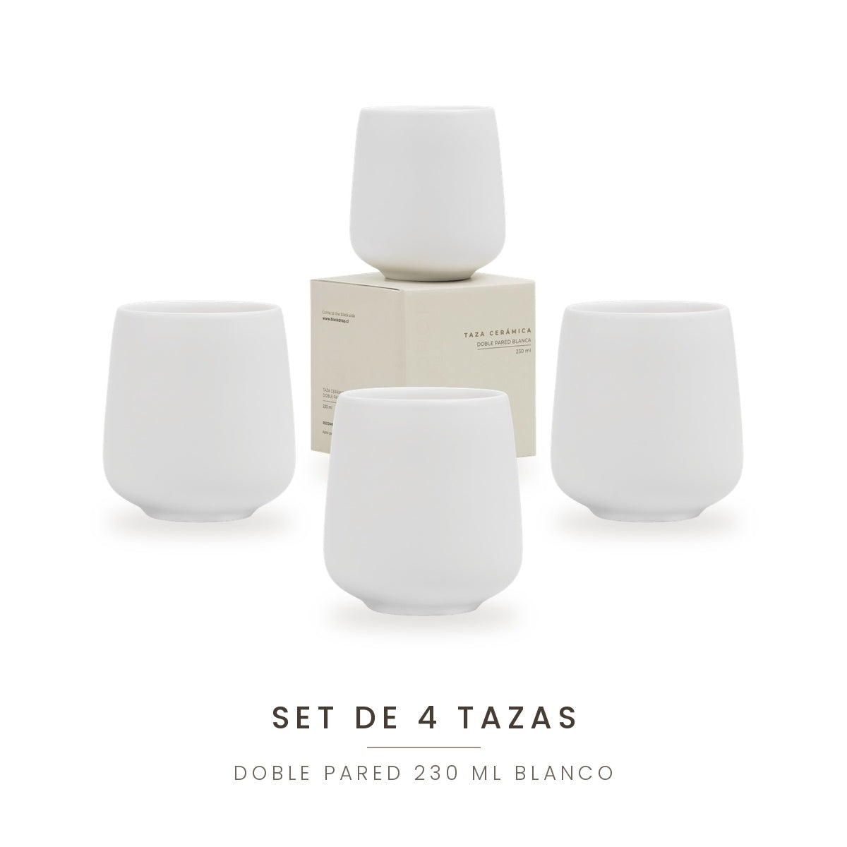 Set de 4 tazas Cappuccino 230 Ml Blanco