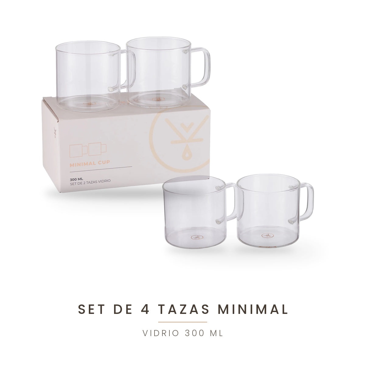 Set de 4 tazas Minimal 300 ML