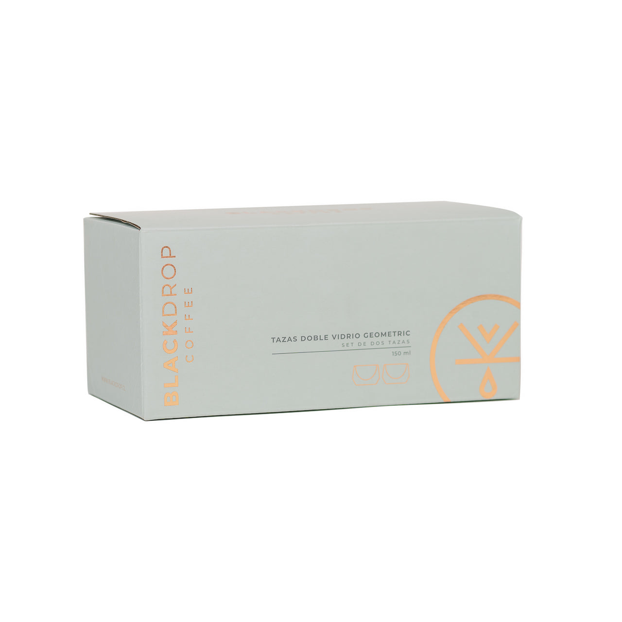 Set 2 tazas doble vidrio 150 ml Geometric - Blackdrop