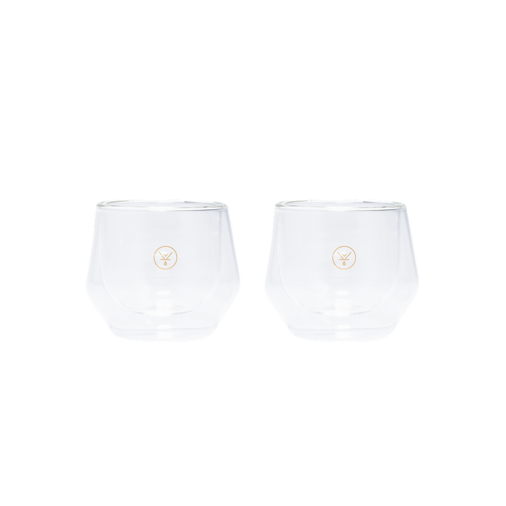 SET 2 TAZAS ESPRESSO DOBLE VIDRIO 80 ML GEOMETRIC - Blackdrop