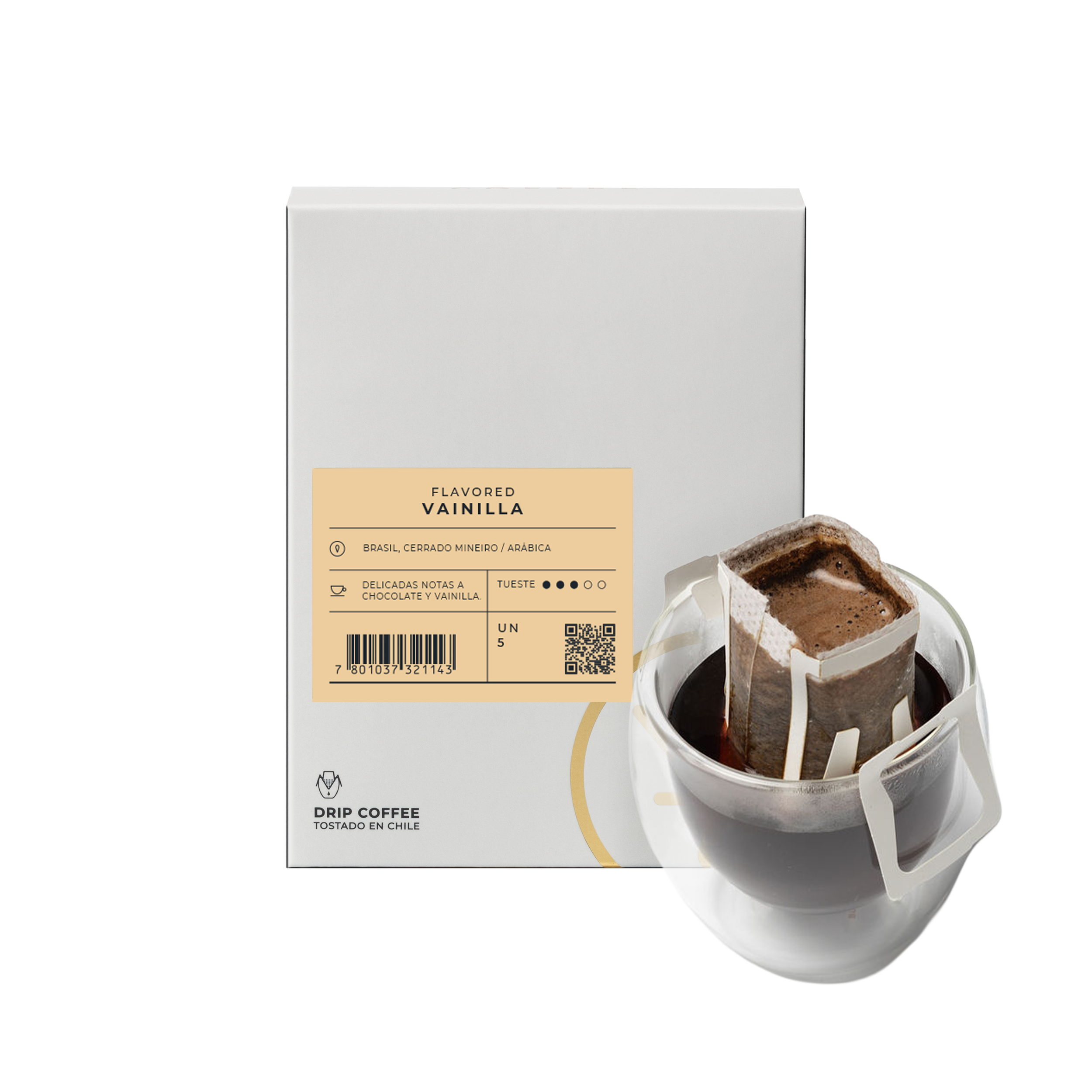 Caja 5 Drip Coffee Vainilla - Blackdrop