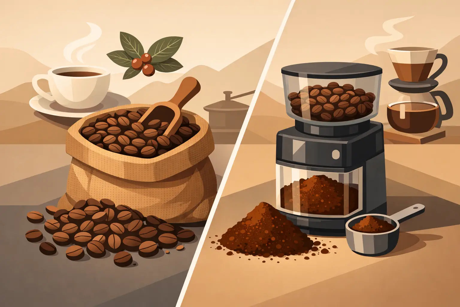 Café en grano vs molido: qué elegir