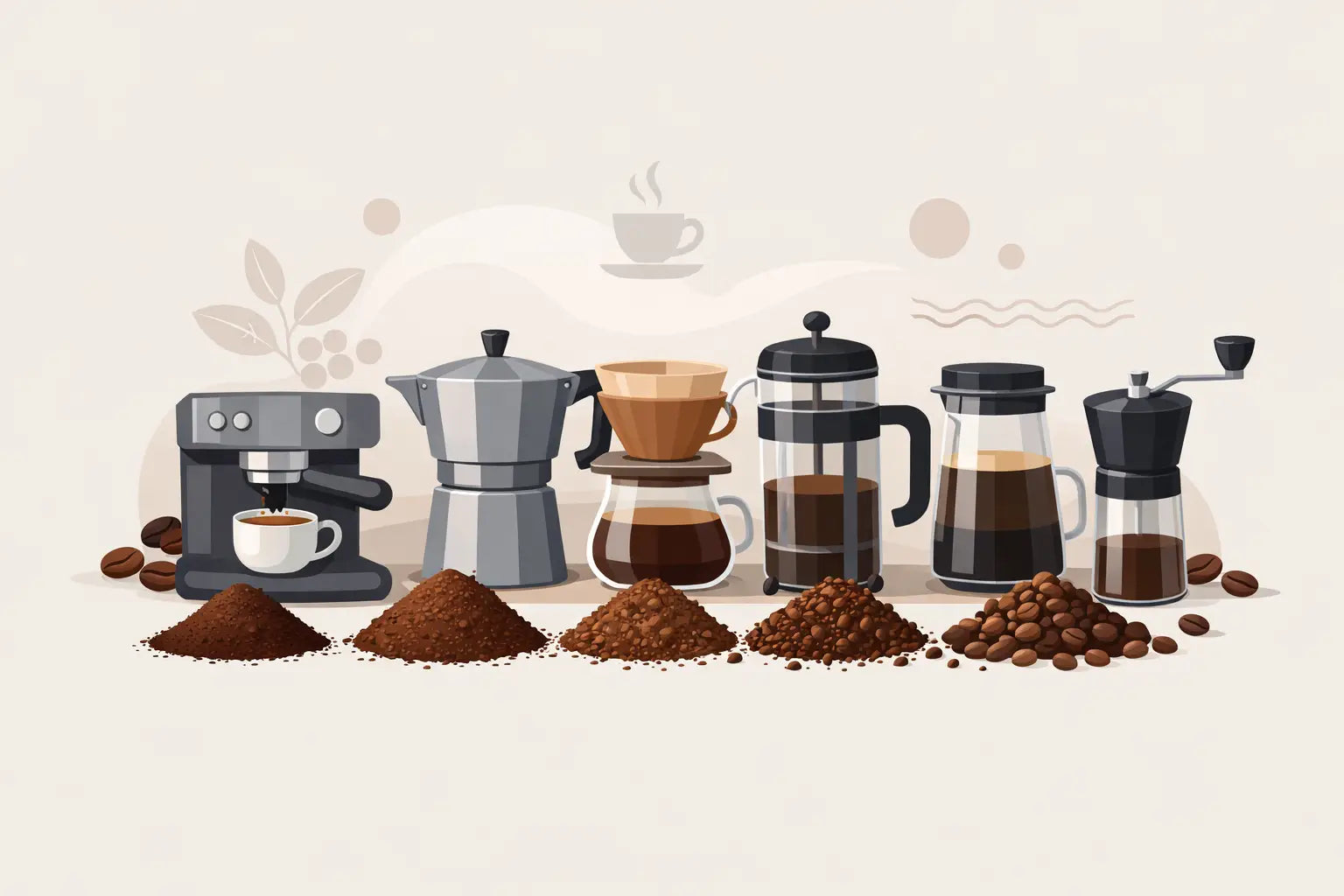 Guía de molienda según método de café