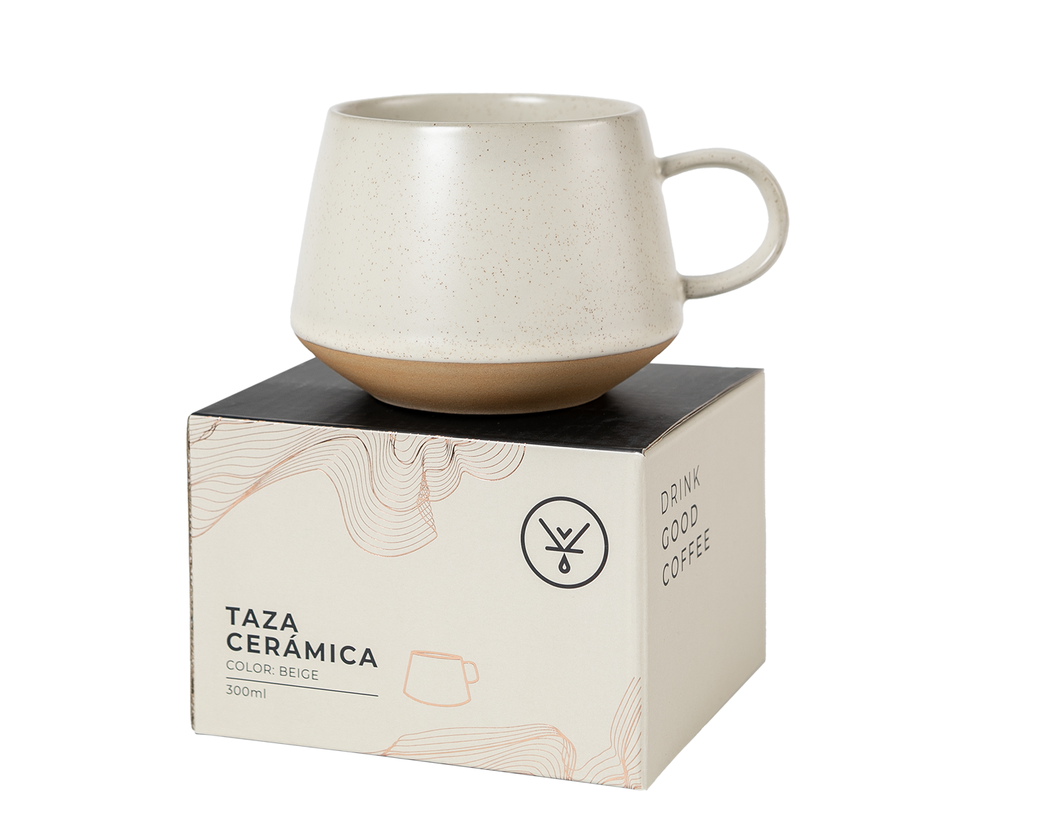 Taza Cerámica Crema con aza 300 Ml