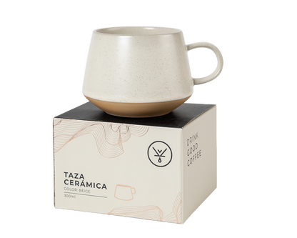 Taza Cerámica Crema con aza 300 Ml