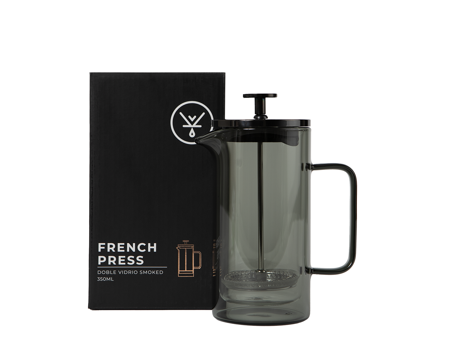PRENSA FRANCESA DOBLE VIDRIO SMOKE 350 ML