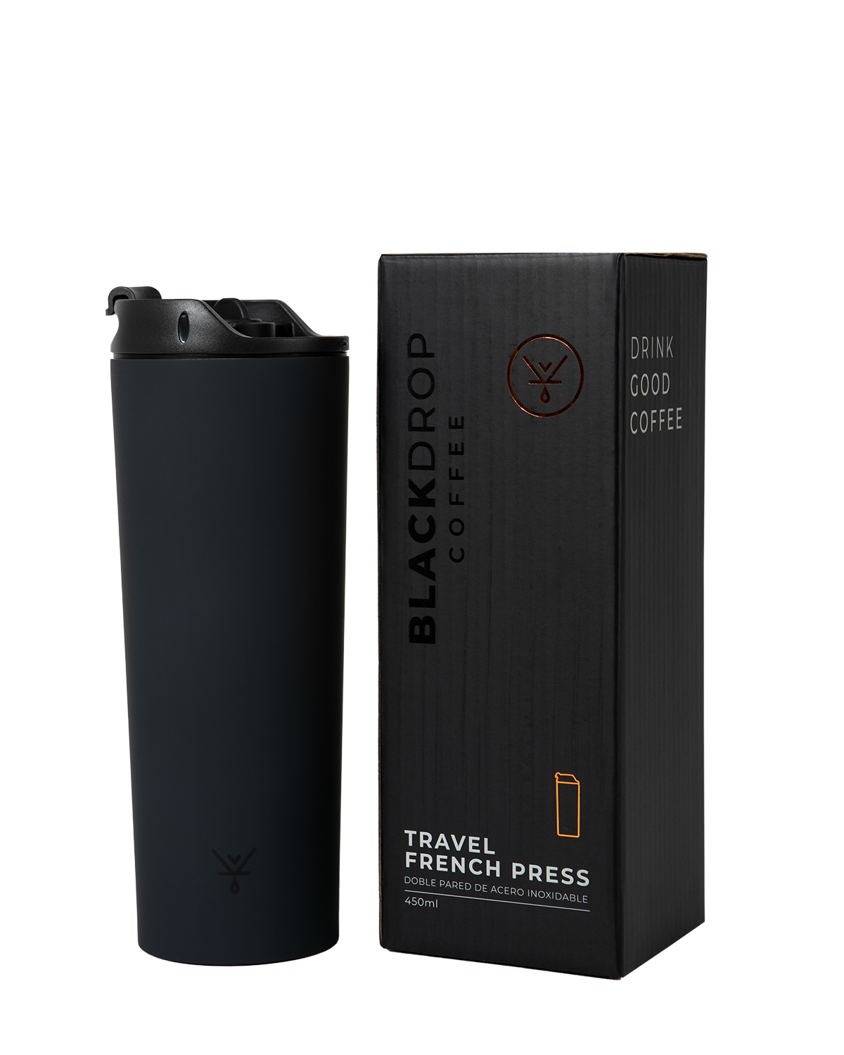 Prensa Francesa Portatil Negro 450 ml