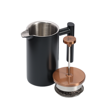 Prensa Francesa Negra Acero 350 ML Cobre