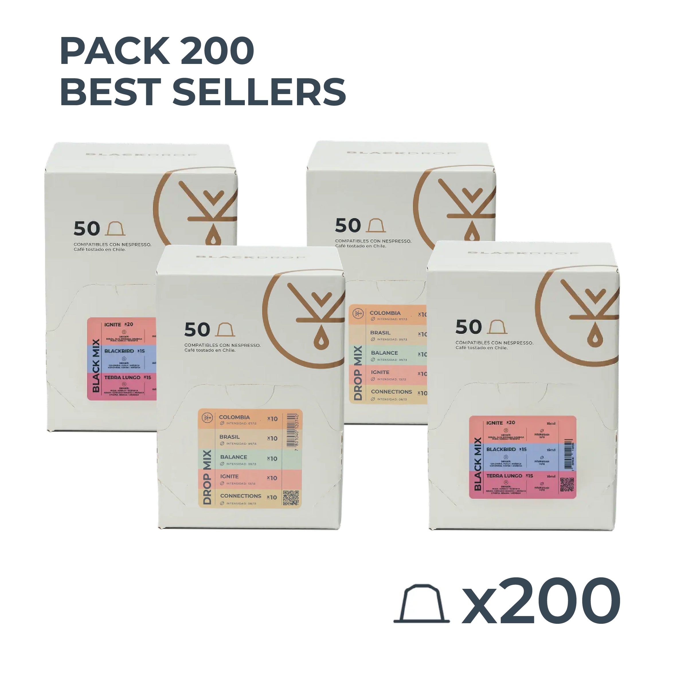 Pack 200 cápsulas Best Sellers