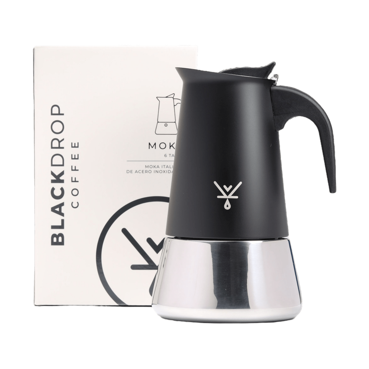 Cafetera Moka Italiana 6 tazas Plata - Blackdrop Coffee