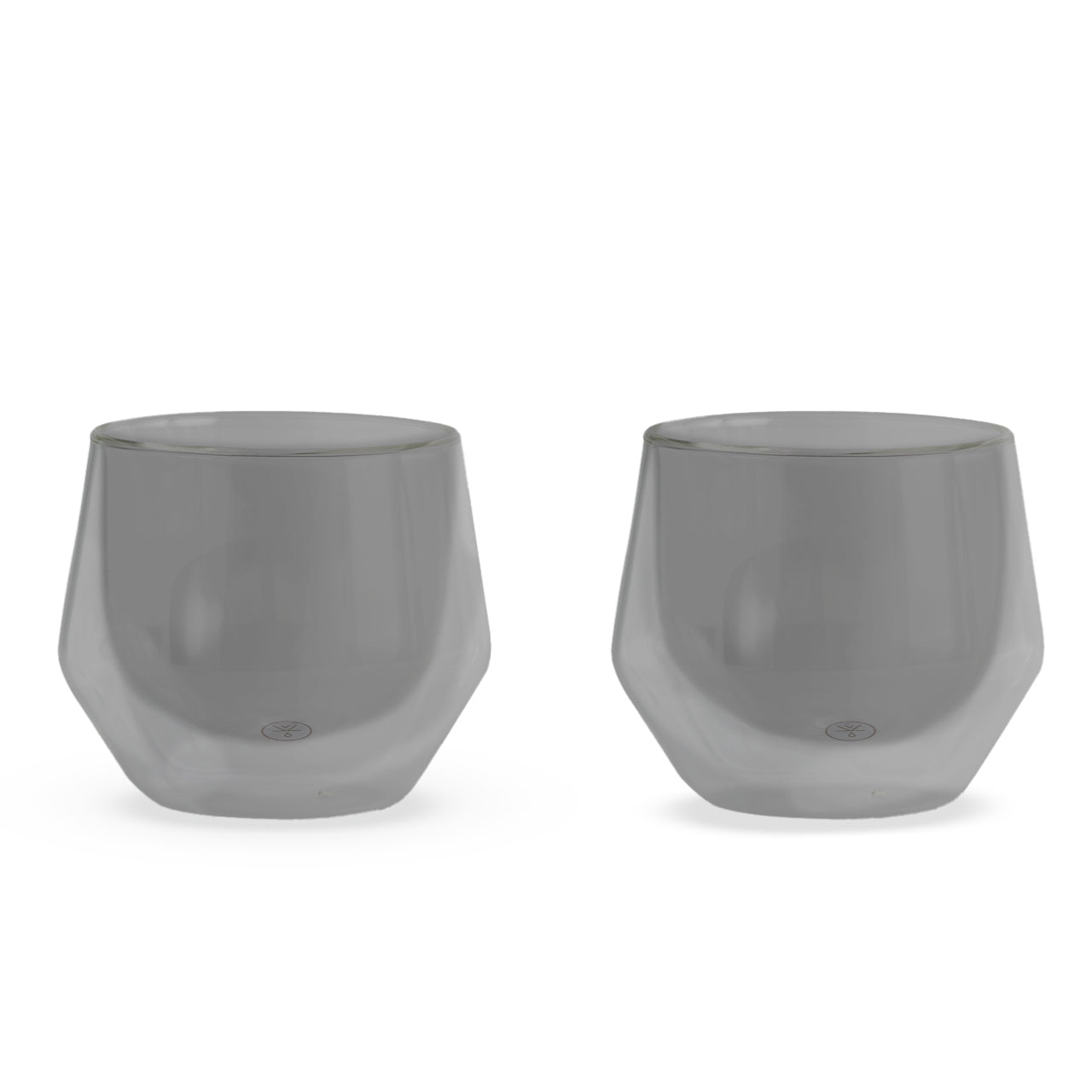 Set 2 Tazas Geometric Doble Vidrio 250ml Smoke