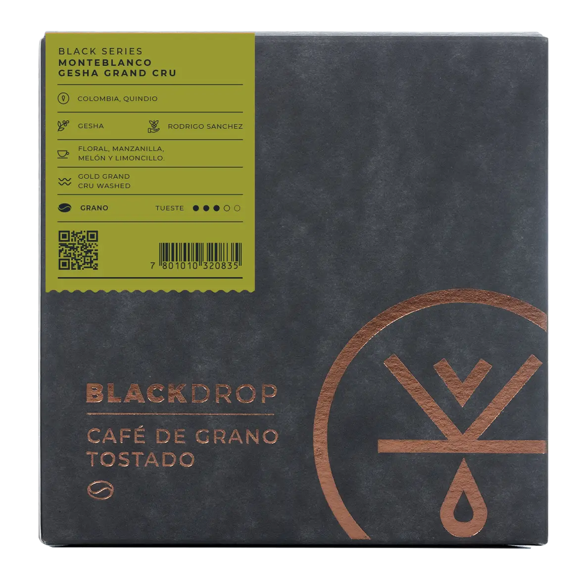 Café de Colombia Monteblanco Gesha gold grand cru - Blackdrop