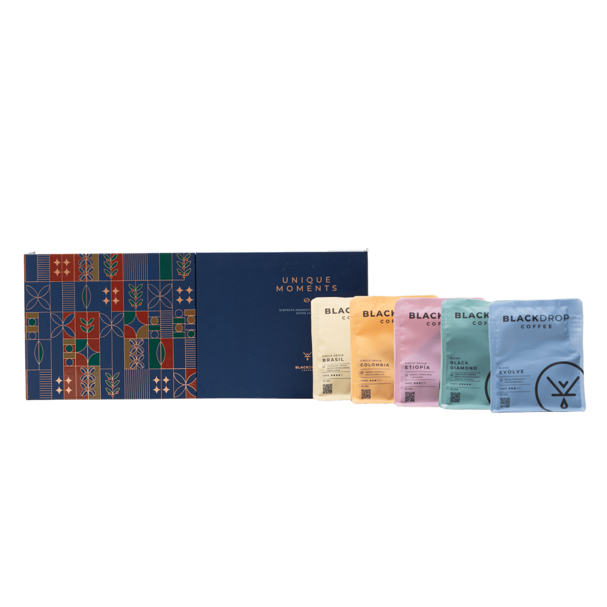 Pack 5 Doypacks Unique Moments Grano - Blackdrop Coffee