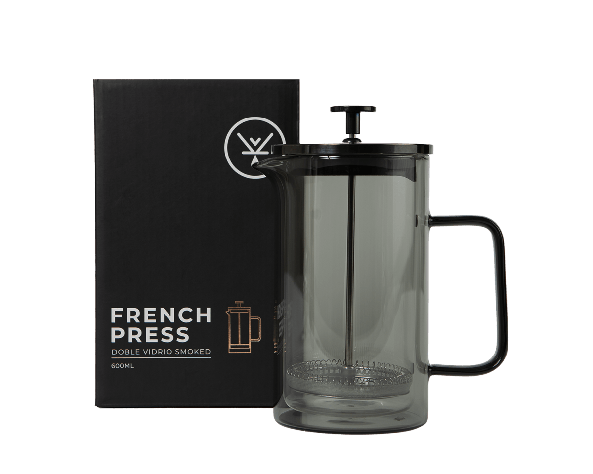 Prensa Francesa Doble Vidrio Smoke 600 ML - Blackdrop Coffee