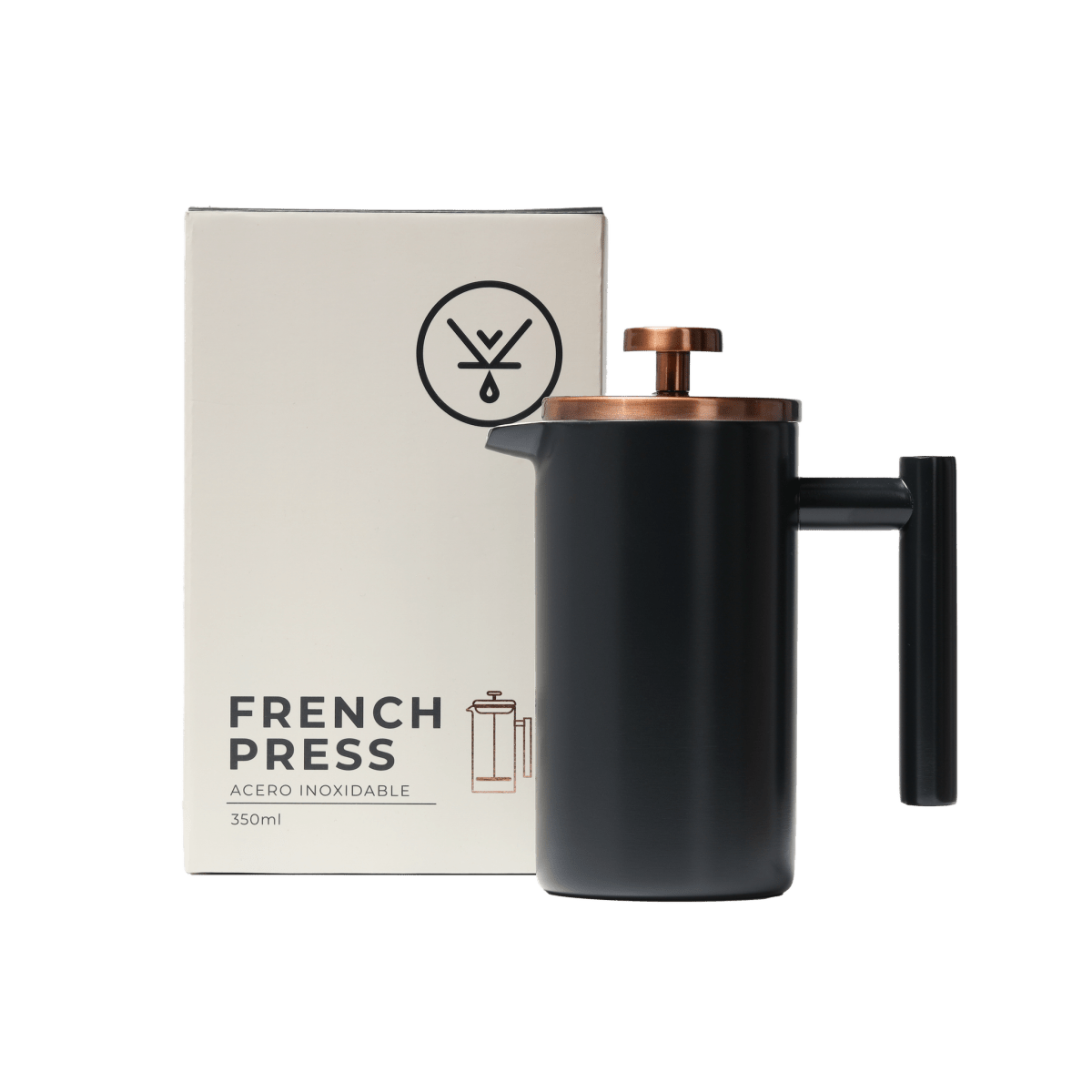 Prensa Francesa Negra Acero 350 ML Cobre - Blackdrop Coffee