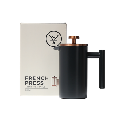 Prensa Francesa Negra Acero 350 ML Cobre