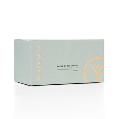 Set 2 tazas doble vidrio 150 ml - Blackdrop