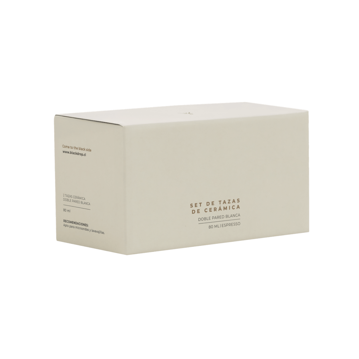 Set 2 Tazas Cerámica Espresso 80 ML Blanco - Blackdrop Coffee