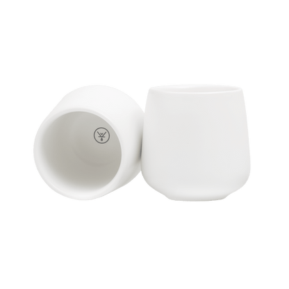 Set 2 Tazas Cerámica Lungo 150 ML Blanco - Blackdrop Coffee