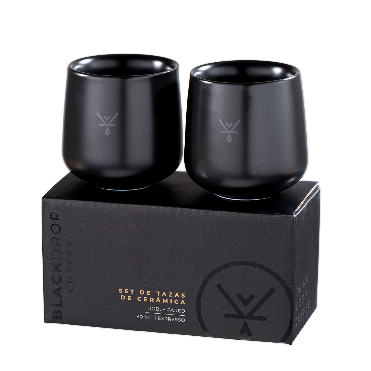 SET TAZA CERAMICA ESPRESSO 80ML - Blackdrop