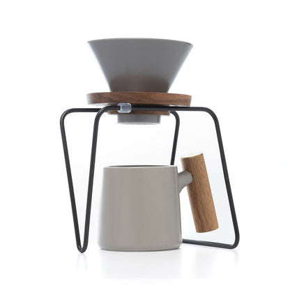 Set cafetera V60 taza gris madera DHPO - Blackdrop