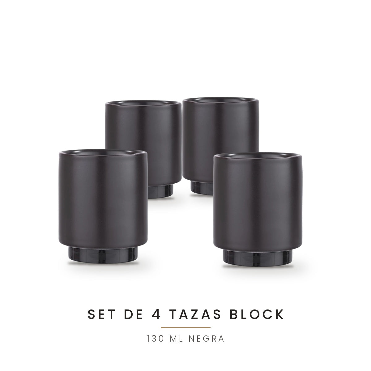 Set de 4 Taza Block 130 ML Negra