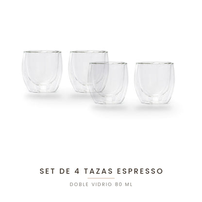 Set de 4 tazas Espresso 80 ML