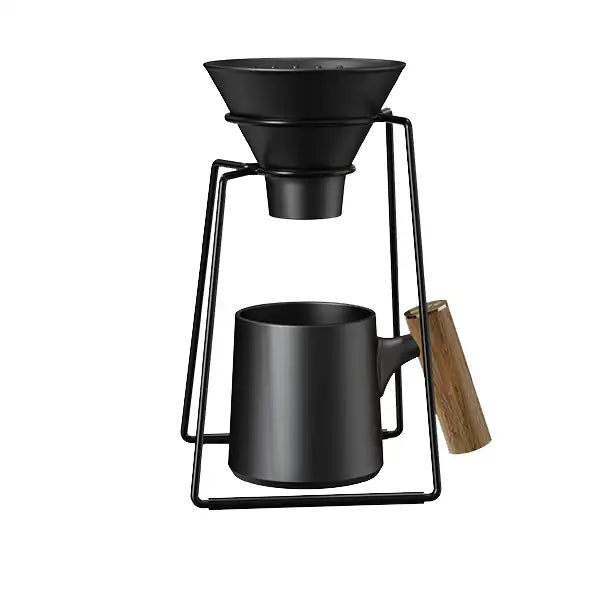 Set cafetera V60 taza negro metal