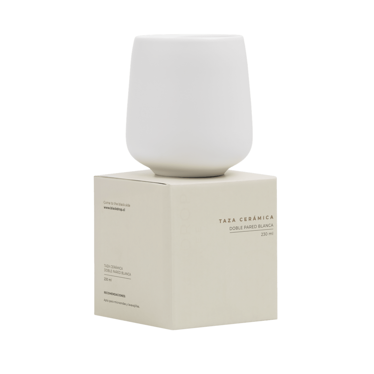 Taza Cerámica Cappuccino 230 ML Blanco - Blackdrop Coffee