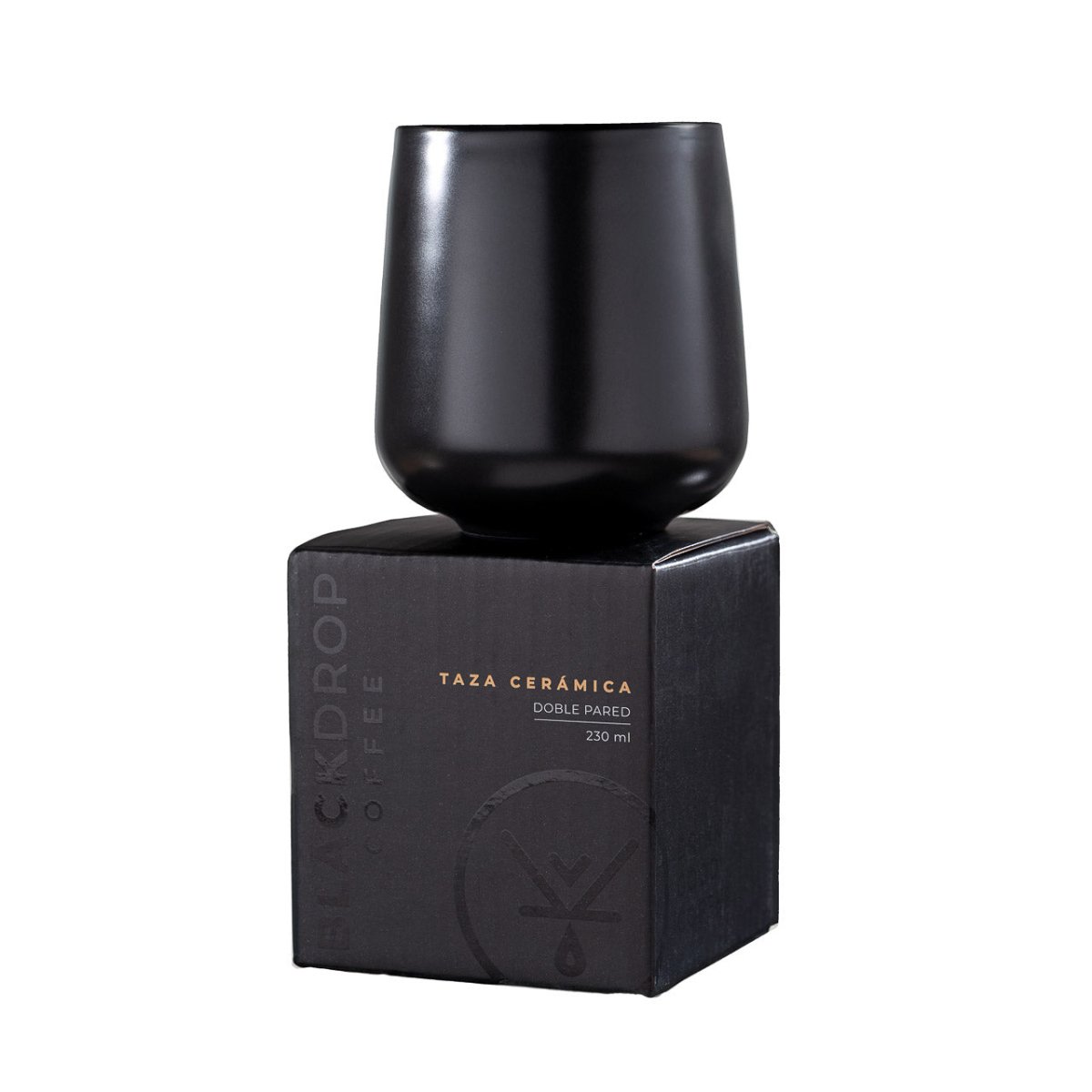 Taza Cerámica Cappuccino 230 ML Negro - Blackdrop Coffee