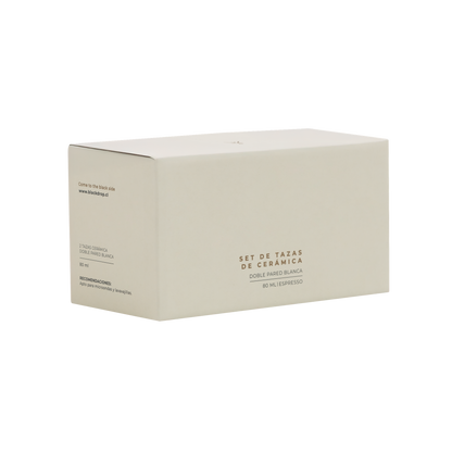 Set 2 Tazas Cerámica Espresso 80 ML Blanco