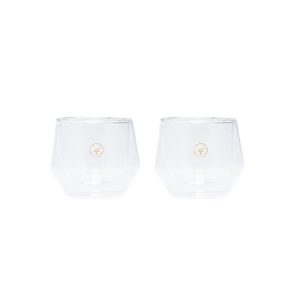 SET 2 TAZAS ESPRESSO DOBLE VIDRIO 80 ML  GEOMETRIC - Blackdrop